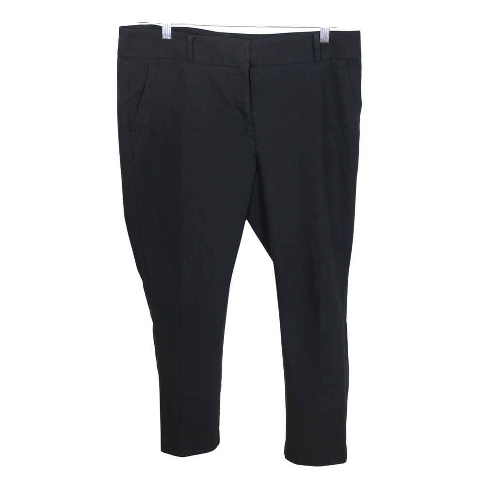 LOFT Outlet Womens 12P Petite Modern Skinny Ankle Black Pants Cropped